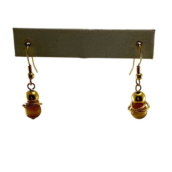 Gold Tone Saturn Planet Drop Earrings - Celestial Orbital Dangle Jewelry, Space- - Picture 6 of 7